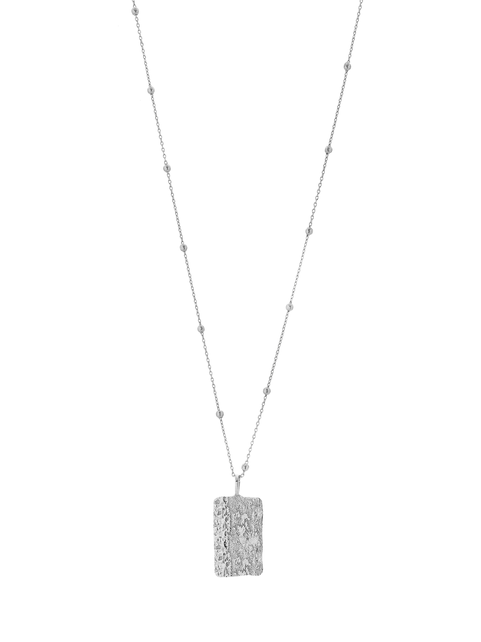 Product image 1 of 4, which shows TUTTI Cascade Textured Pendant Necklace, Silver
