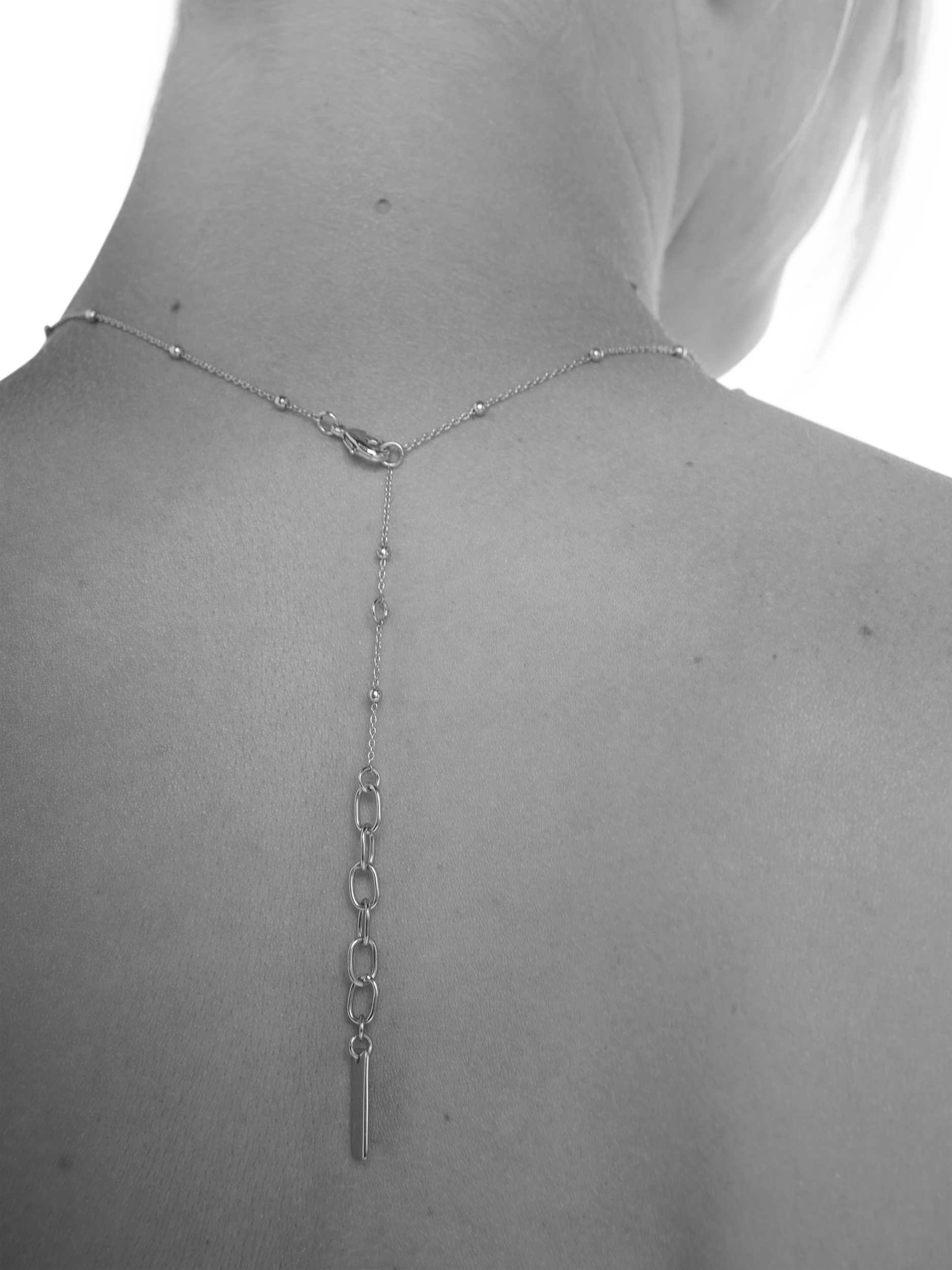 Product image 3 of 4, which shows TUTTI Cascade Textured Pendant Necklace, Silver