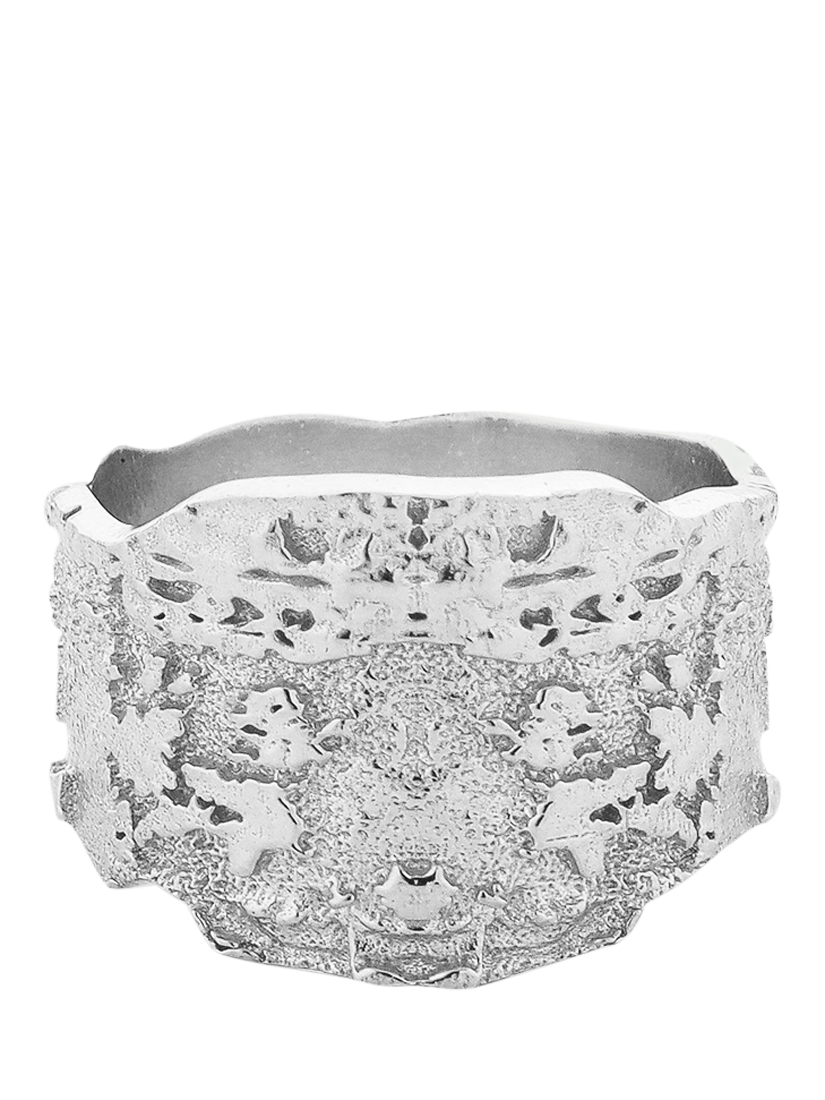 Product image 1 of 2, which shows TUTTI Urban Textured Statement Ring, Silver, XS/S