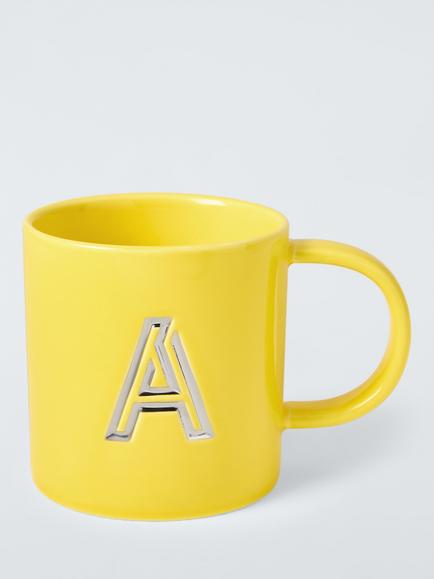 John Lewis Embossed Alphabet Fine China Mug, A