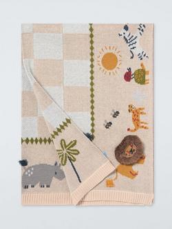 John Lewis Eden Safari Knitted Blanket, Multi, Multi