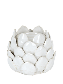 Neptune Suthfield Medium Stoneware Artichoke Tealight Candle Holder, Off White, Off White