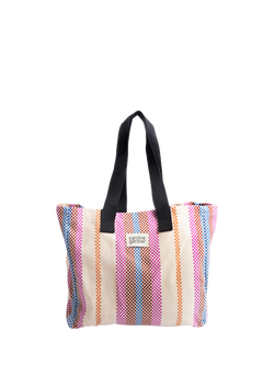 Caroline Gardner Check Stripe Tote Bag, Check Stripe, Check Stripe