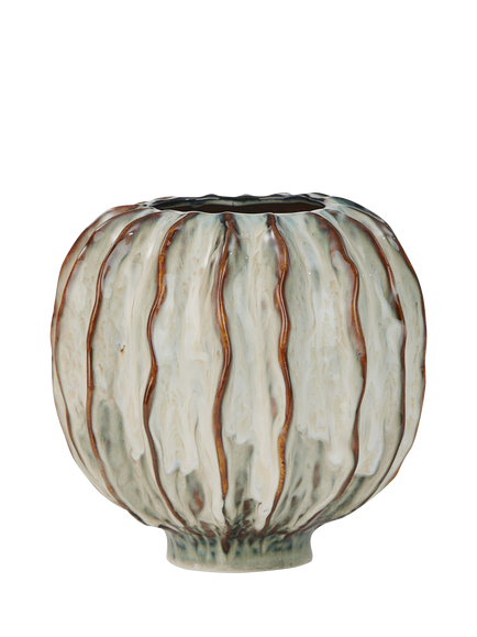 Neptune Lavington Round Stoneware Vase, H22cm, Blue, Blue