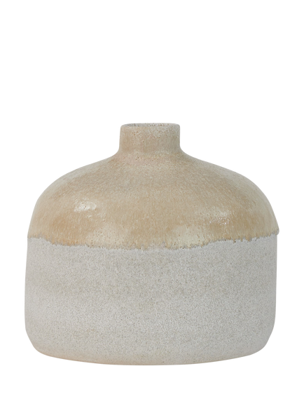 Neptune Leven Round Stoneware Bud Vase, H18cm, Off White, Off White