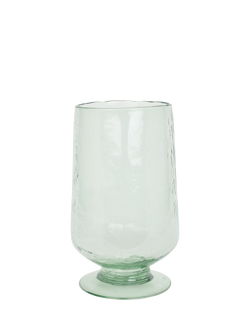 Neptune Raynes Large Hammered Glass Hurricane Vase, H30.5cm, Green, Green
