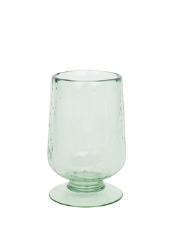 Neptune Raynes Medium Hammered Glass Hurricane Vase, H22cm, Green, Green