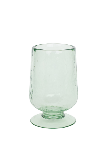 Neptune Raynes Medium Hammered Glass Hurricane Vase, H22cm, Green, Green