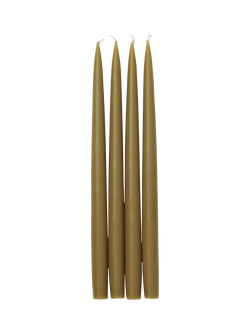 Neptune Nightingale Tapered Dinner Candles, Pack of 4, Olive, Olive