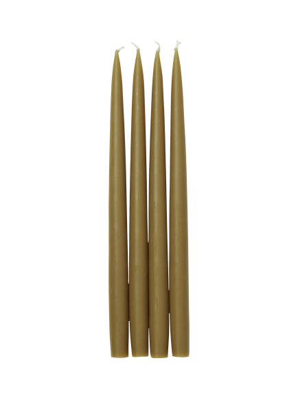 Neptune Nightingale Tapered Dinner Candles, Pack of 4, Olive, Olive