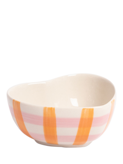 Caroline Gardner Check Heart Trinket Bowl, Pink/Orange, Pink/Orange
