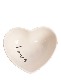 Caroline Gardner Check Heart Trinket Bowl, Pink/Orange - view 2, Pink/Orange