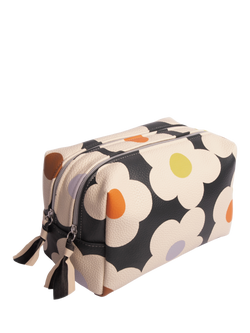 Caroline Gardner Flower Large Wash Bag, Charcoal - view 2, Charcoal