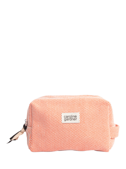 Caroline Gardner Woven Large Travel Wash Bag, Orange, Orange