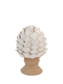 Neptune Suthfield Large Stoneware Artichoke Ornament, Off White