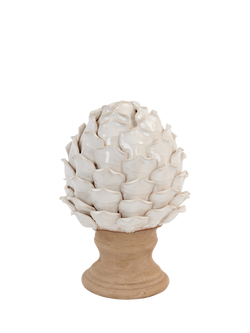 Neptune Suthfield Large Stoneware Artichoke Ornament, Off White, Off White