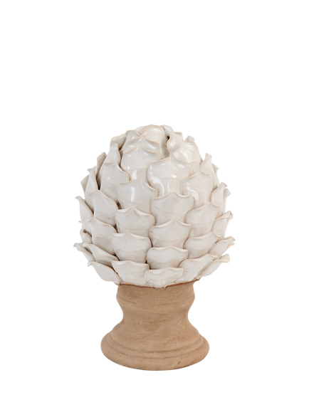 Neptune Suthfield Large Stoneware Artichoke Ornament, Off White, Off White