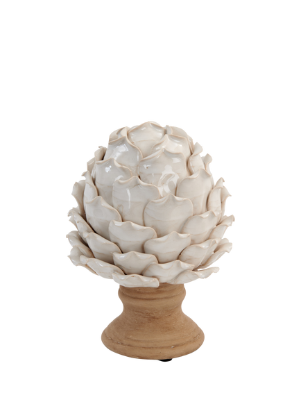 Neptune Suthfield Small Stoneware Artichoke Ornament, Off White, Off White