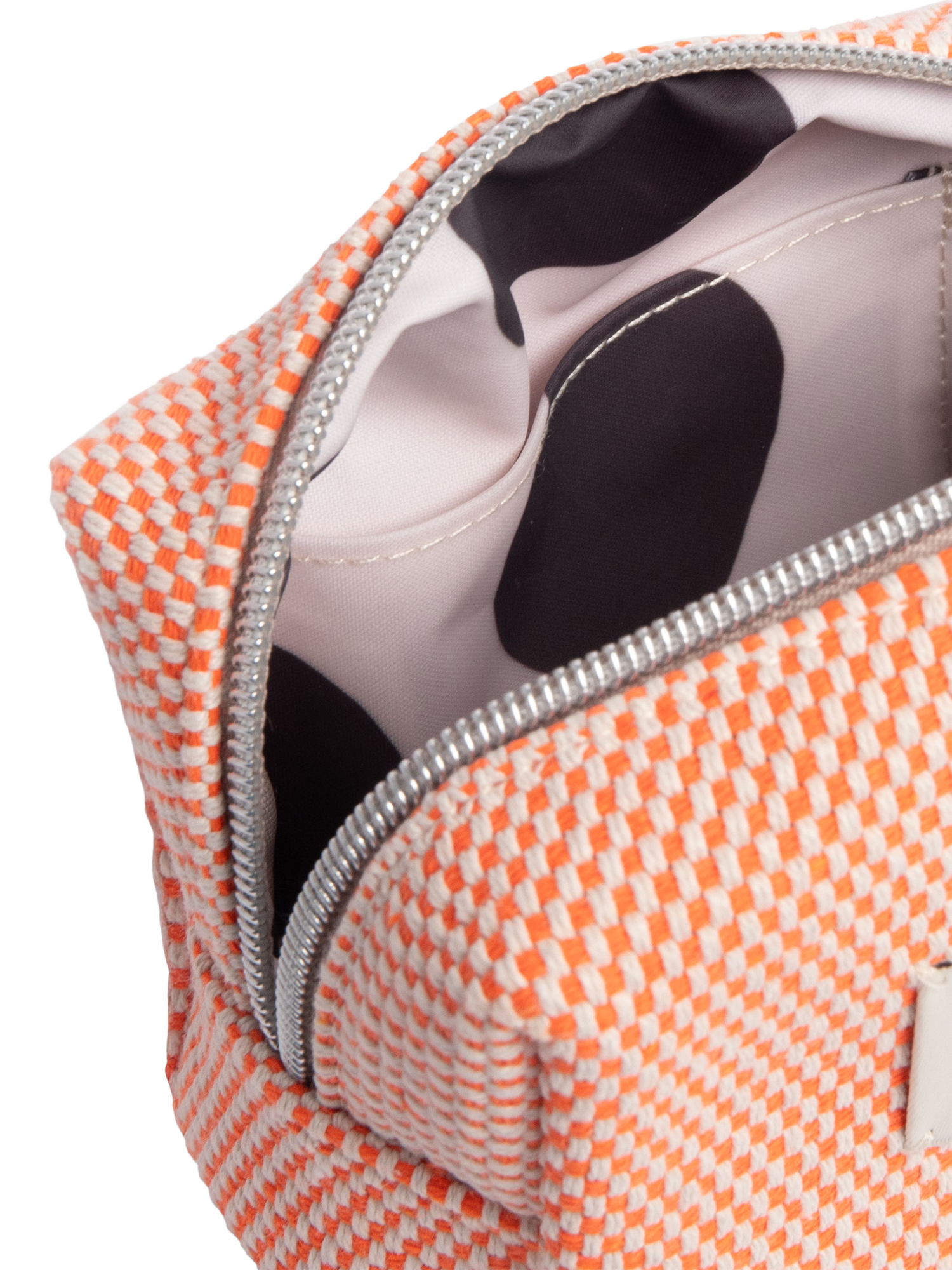 Product image 4 of 4, which shows Caroline Gardner Checks Mini Cosmetic Bag, Orange