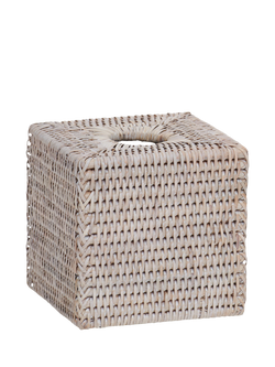 Neptune Ashcroft Rattan Tissue Box, Natural/White Washed, Natural/White Washed