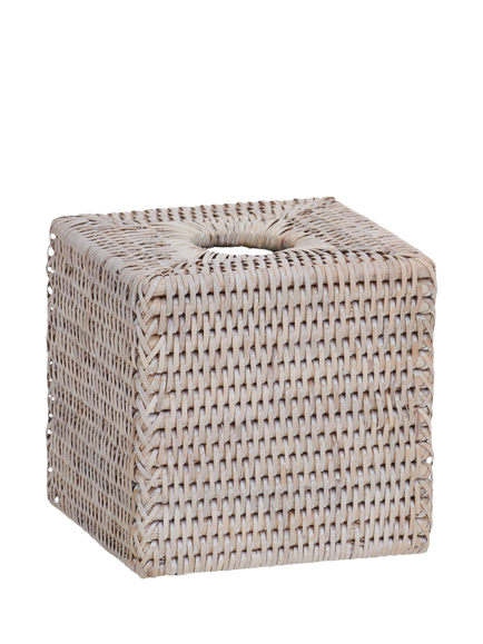 Neptune Ashcroft Rattan Tissue Box, Natural/White Washed, Natural/White Washed