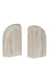 Neptune Malborough Round Marble Bookends, Set of 2, Natural