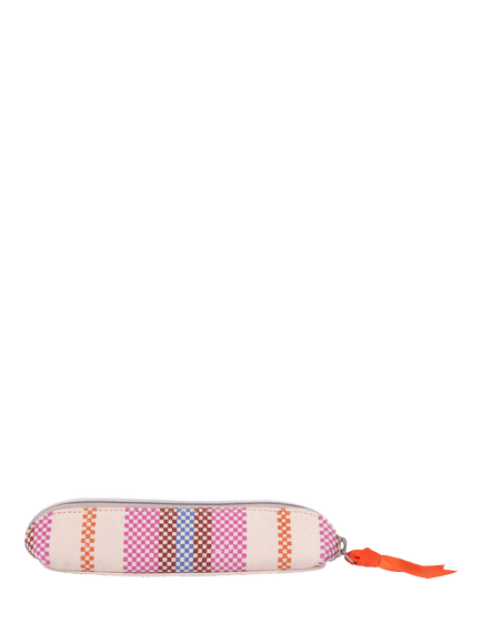 Caroline Gardner Checkerboard Slim Pencil Case, Check Stripe, Check Stripe