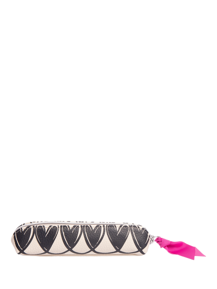 Caroline Gardner Monochrome Heart Slim Pencil Case, Mono, Mono