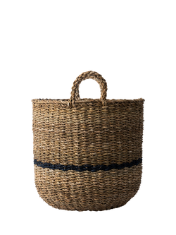 Neptune Redford Medium Round Woven Seagrass Basket, Natural, Natural