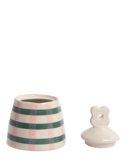 Caroline Gardner Floral Lid Jar, Pink/Teal - view 2, Pink/Teal