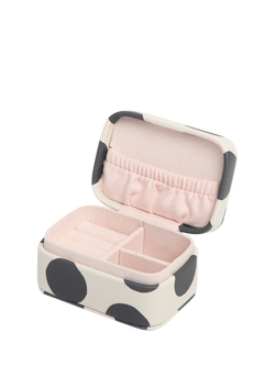 Caroline Gardner Spot Mini Jewellery Box, Black/White - view 2, Black/White