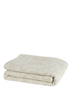 Neptune Etta Reversible Woven Floral Jacquard Cotton Bedspread, Natural/Cream, Natural & Cream