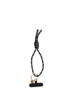 Caroline Gardner Cord Short Phone Strap, Black, Black