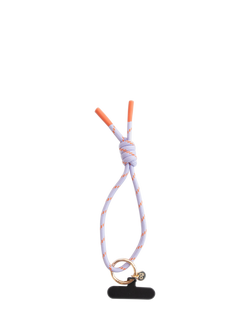 Caroline Gardner Cord Short Phone Strap, Lilac/Orange, Lilac/Orange
