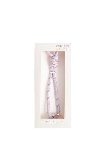 Caroline Gardner Cord Short Phone Strap, Lilac/Orange - view 2, Lilac/Orange