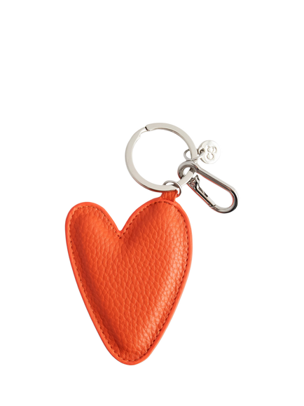 Caroline Gardner Padded Heart Bag Charm, Orange, Orange