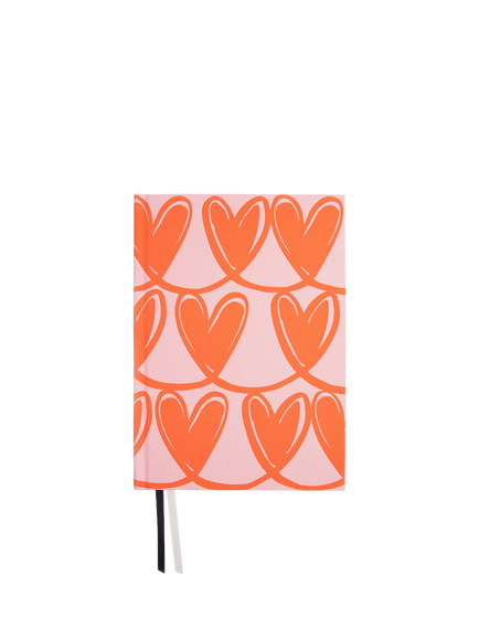Caroline Gardner A5 Linked Hearts Notebook, Pink, Pink