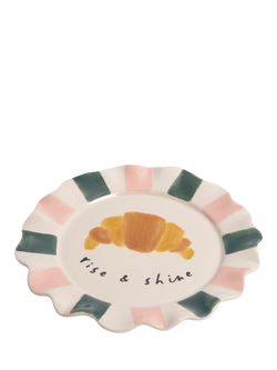 Caroline Gardner Croissant Plate, Pink/Mustard - view 2, Pink/Mustard