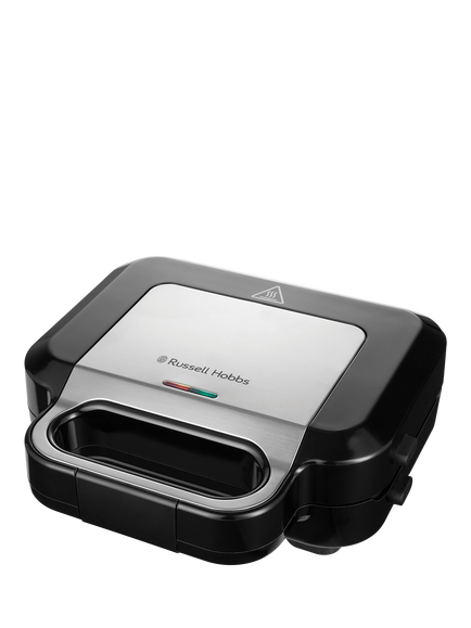 Russell Hobbs Creations 3-in-1 Deep Fill Sandwich, Panini & Waffle Maker, Black Silver, Black Silver