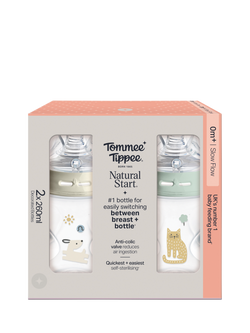 Tommee Tippee Natural Start Anti-Colic Baby Bottle, Pack of 2, 260ml, Muted - view 2, Multi