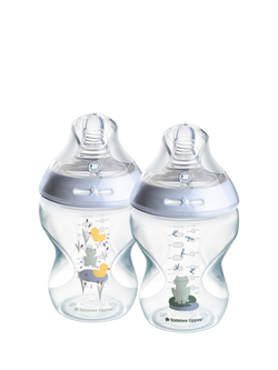 Tommee Tippee Natural Start Anti-Colic Baby Bottle, Pack of 2, 260ml, Blue, Multi