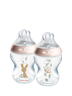 Tommee Tippee Natural Start Anti-Colic Baby Bottle, Pack of 2, 260ml, Pink, Multi