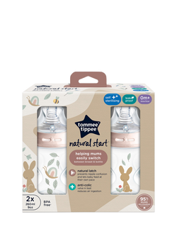 Tommee Tippee Natural Start Anti-Colic Baby Bottle, Pack of 2, 260ml, Pink - view 2, Multi