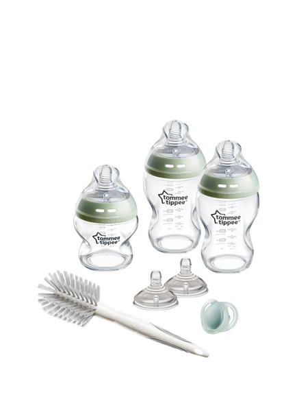 Tommee Tippee Natural Start Glass Baby Bottle Newborn Starter Kit, Muted, Multi