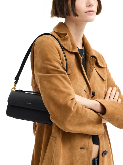 Coach Elora Leather Crossbody Clutch Bag - view 2, Black
