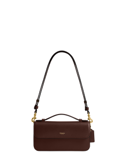 Coach Elora Leather Crossbody Clutch Bag, Maple