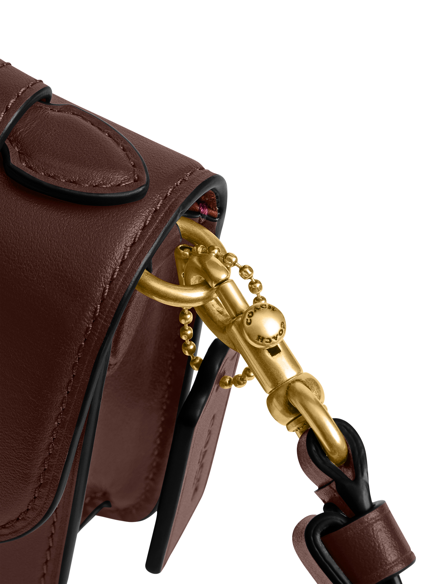 Product image 6 of 6, which shows Coach Elora Leather Crossbody Clutch Bag, Maple