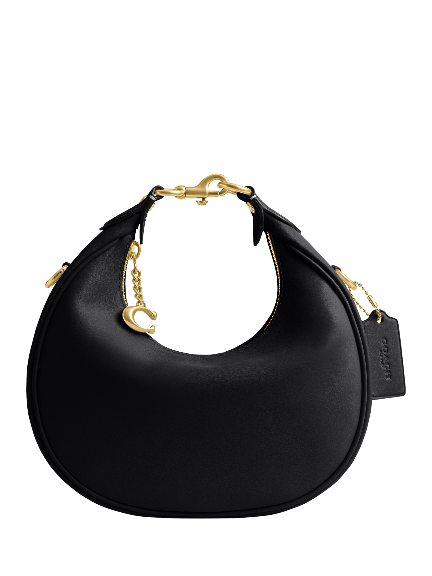 Product image 1 of 6, which shows Coach Jonie 22 Leather Shoulder Bag, Black