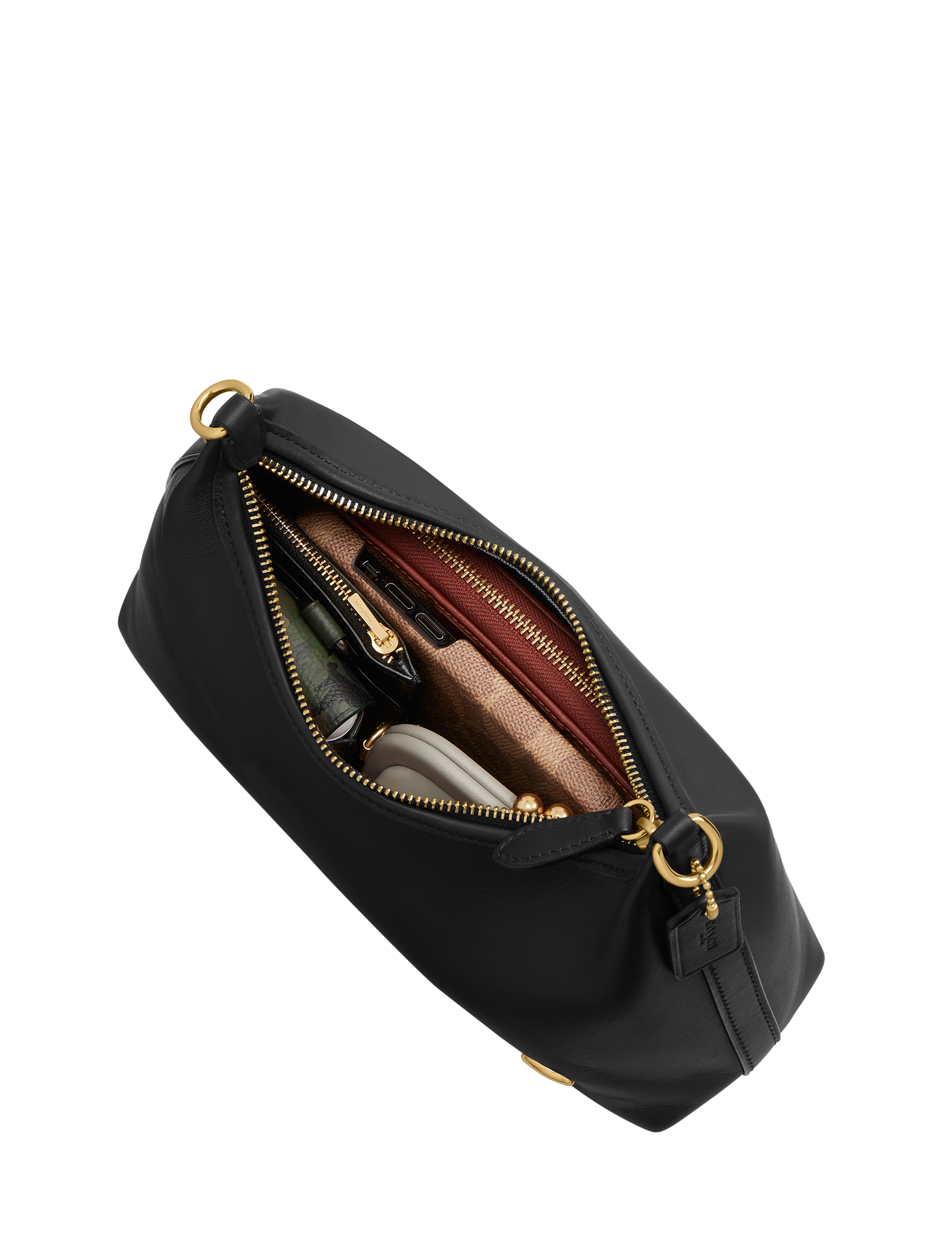 Product image 3 of 5, which shows Coach Juliet 25 Leather Shoulder Bag, Black