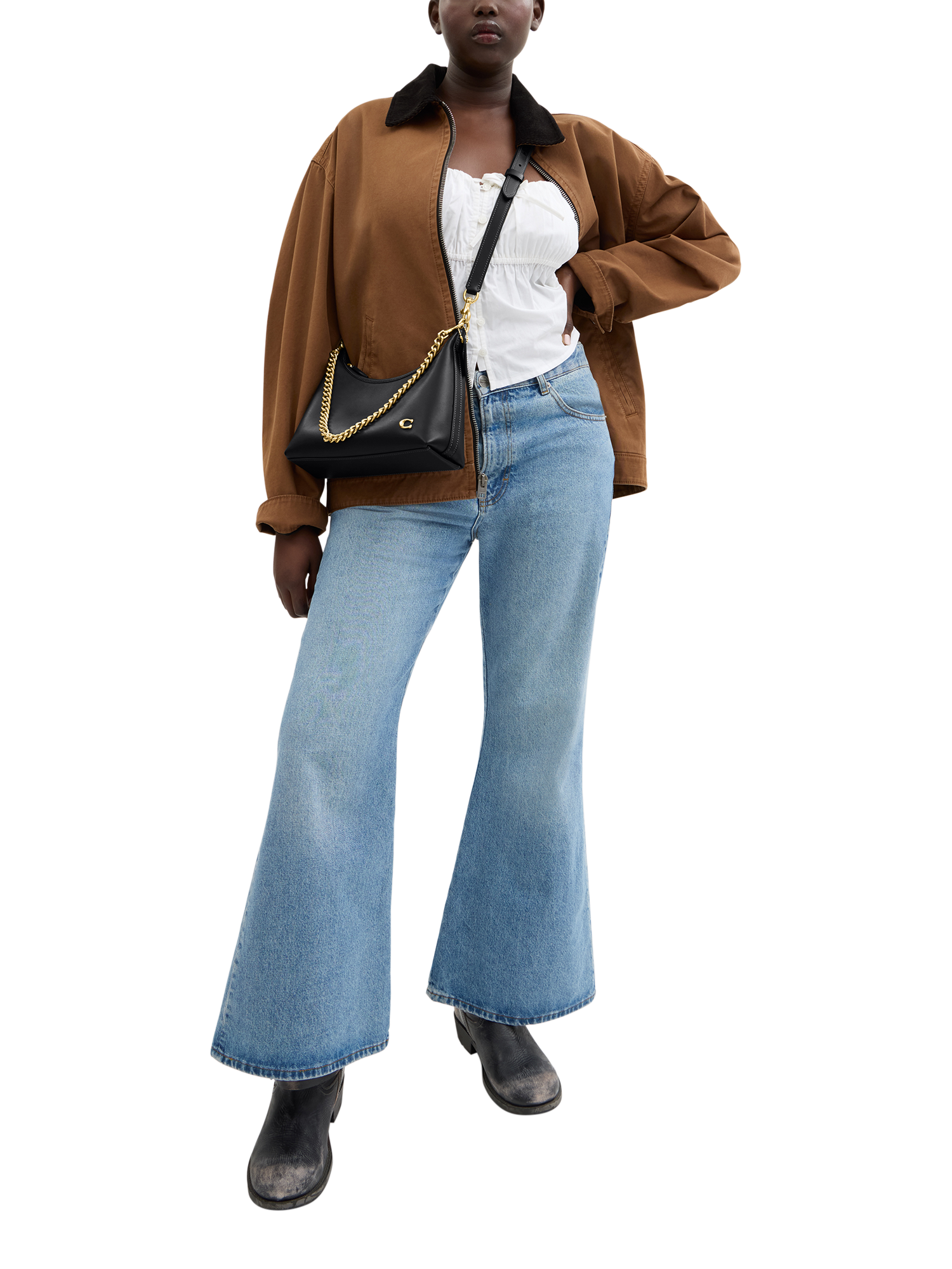 Product image 2 of 5, which shows Coach Juliet 25 Leather Shoulder Bag, Black